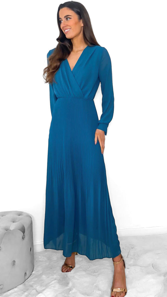 Teal Armilia Pleated Midi Dresses | dresses online | party dresses,  occasion dresses – Dressesonline.ie | Ci Ci Boutique Ireland